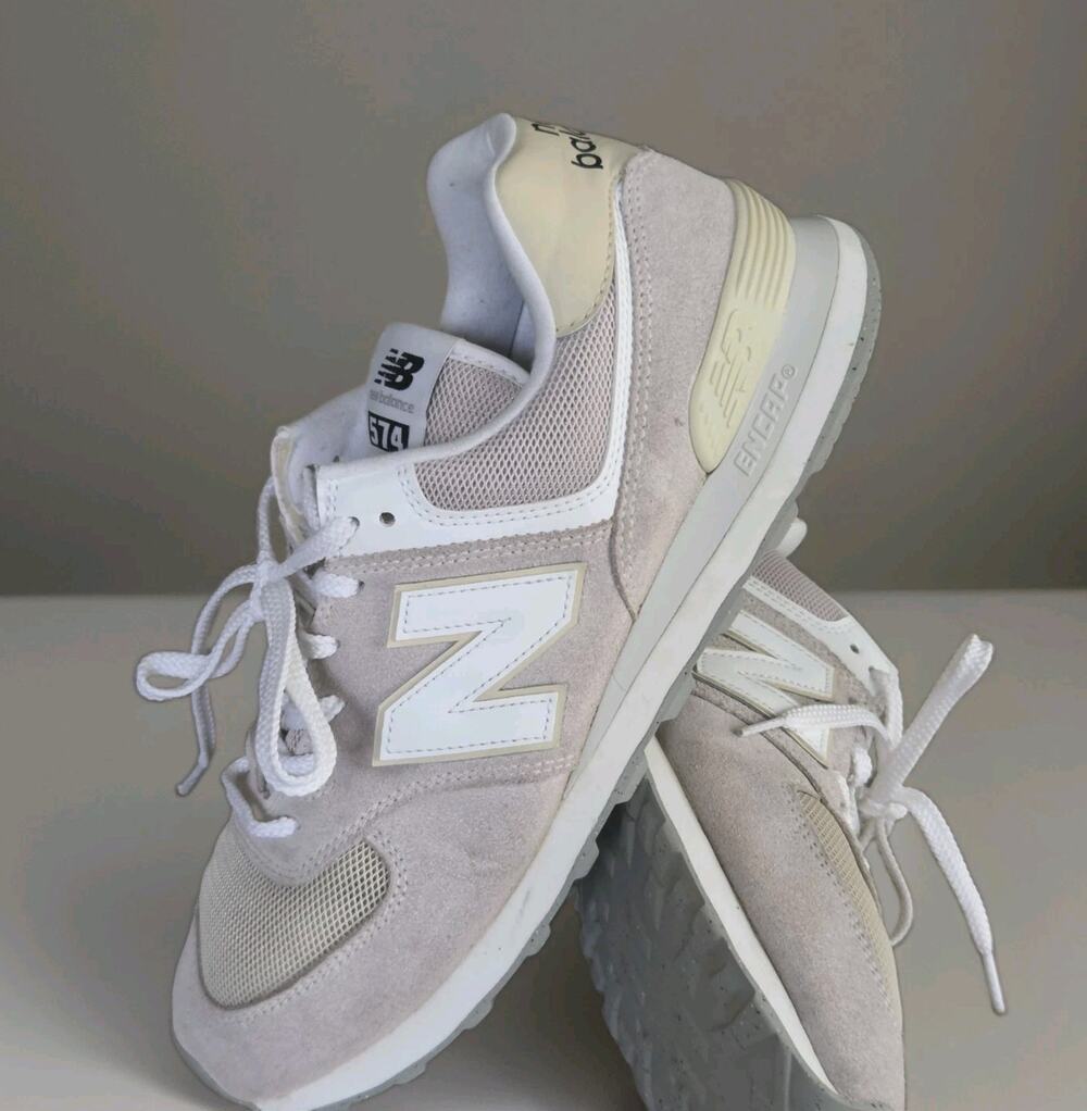 New Balance 574 Men’s US 12D Low Top Lace-Up Sneakers Gray/White Mesh U574FOG